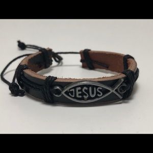 Jesus leather bracelet